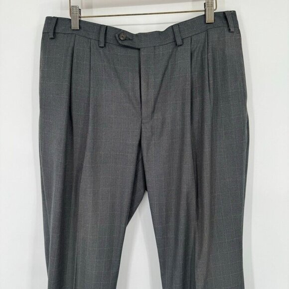 Ralph Ralph Lauren Men's Trouser Dress Pants Plaid Gray cuffed size 36 x 30 - Picture 6 of 12